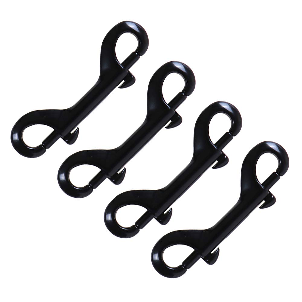 123$$Double Ended Bolt Snap Hooks Double End Heavy Duty Trigger Snaps Lobster Clasp Snap Hook Bolt Snaps Fastener Clip – Black 4 Pcs Snaps