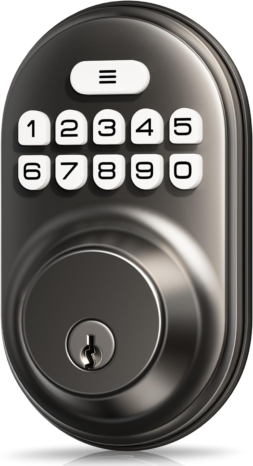 123$$Keyless Entry Door Lock, Electronic Keypad Deadbolt, Keyed Entry, Auto Lock, Anti-Peeking Password, Back Lit & Easy Installation Design, Matte Black Door Hardware & Locks