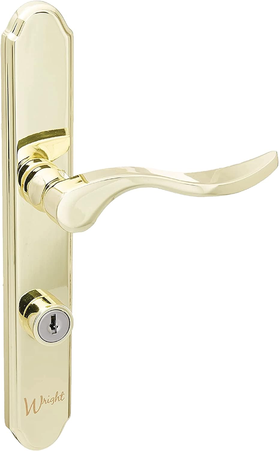 123$$Serenade Mortise Keyed Lever Mount Latch With Deadbolt For Screen And Storm Doors, Polished Brass Door Hardware & Locks