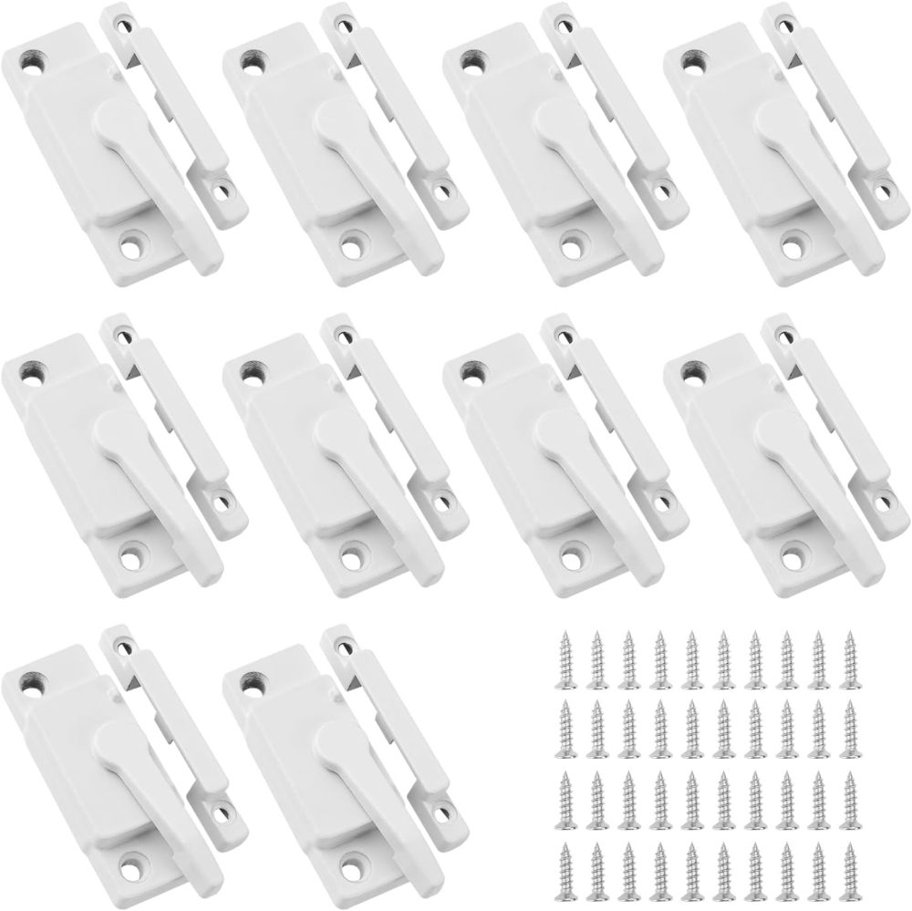 123$$1 Pack Cam Action White Window Sash Locks, Security Window Latches Replacement Sash Lock, Replacement Sash Lock For Horizontal Sliding Windows And Vinyl Single Or Double Windows Window Hardware