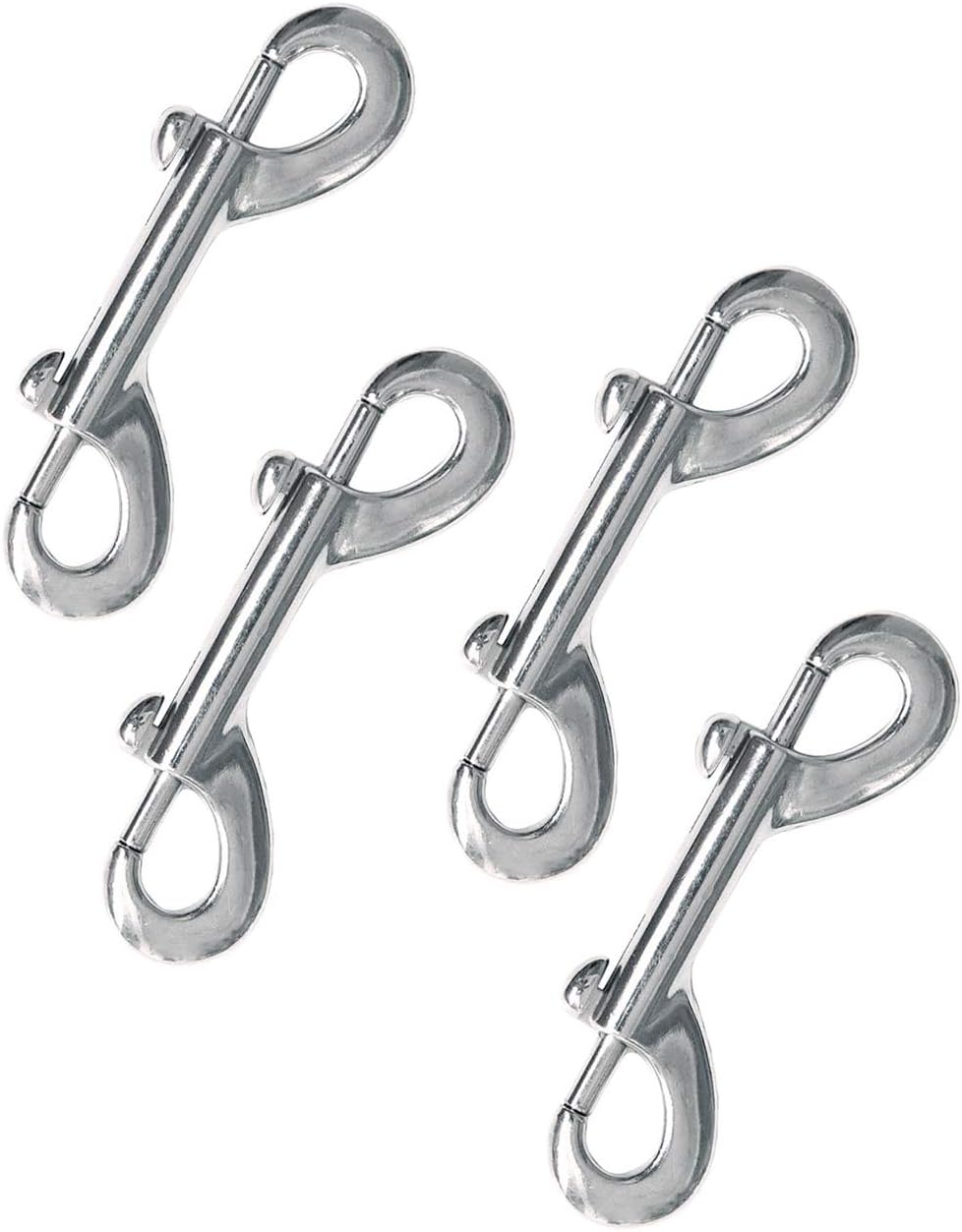 123$$Nickel Plated Double Ended Bolt Snap Hook Set, Pack Of 4 Snaps