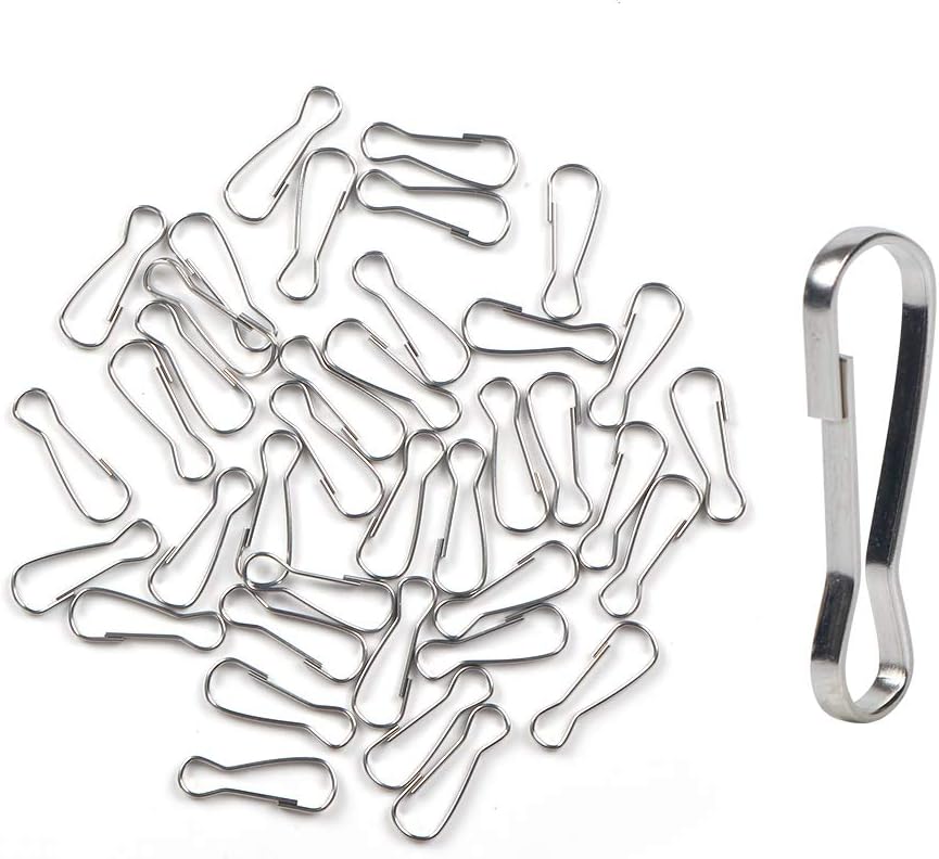 123$$1 Pack 34 Stainless Steel Metal Spring Hooks, Rust-Proof Lanyard Snap Clip Hooks, Ideal For Key Chain, Id Card, Diy – 1 Inch（25Mm） Snaps