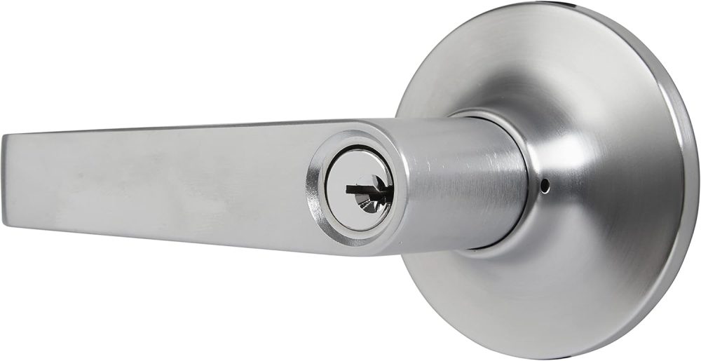 123$$Commercial – Light Duty Keyed Door Entry Lever, Satin Chrome Finish – Meets Ansi Grade 2 Standards And Is Ada Compliant Door Hardware & Locks