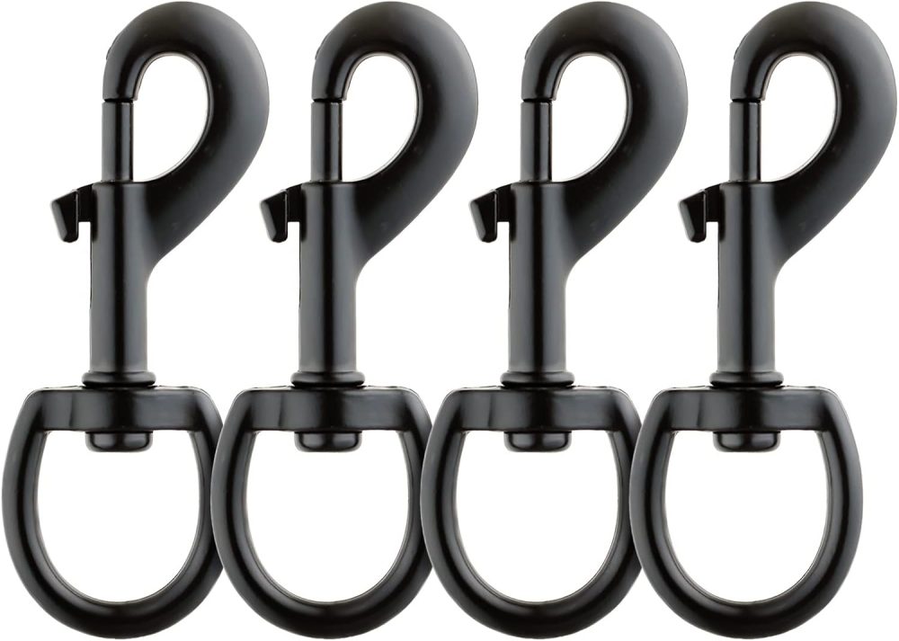 123$$Dog Leash Clips Dog Leash Clasp Black Heavy Duty Swivel Eye Bolt Snap Hooks Dog Leash Snaps Hooks Trigger Clip Trigger Snaps 3.5 Inch 4Pcs Snaps