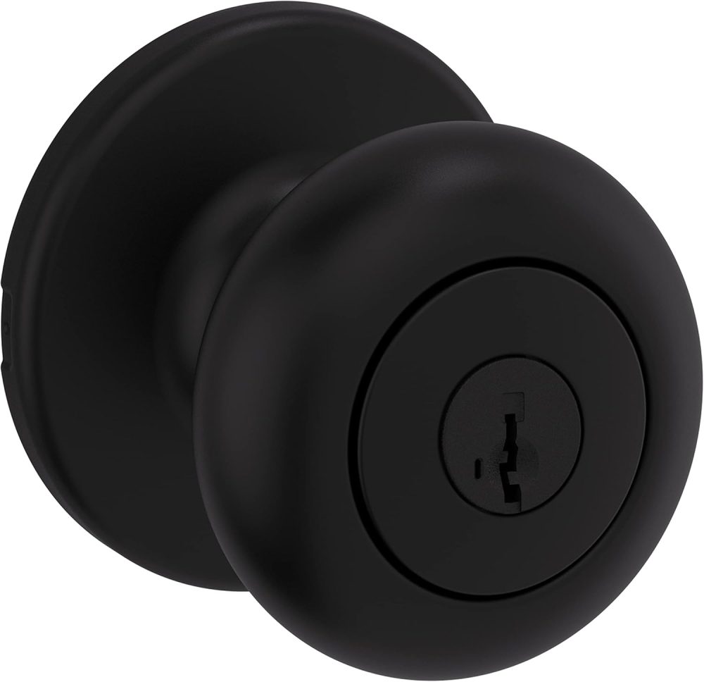 123$$Cove Entry Door Knob With Lock And Key, Secure Keyed Handle Exterior Doorknob, Front Entrance And Bedroom, Matte Black, Pick Resistant Smartkey Rekey Security Door Hardware & Locks