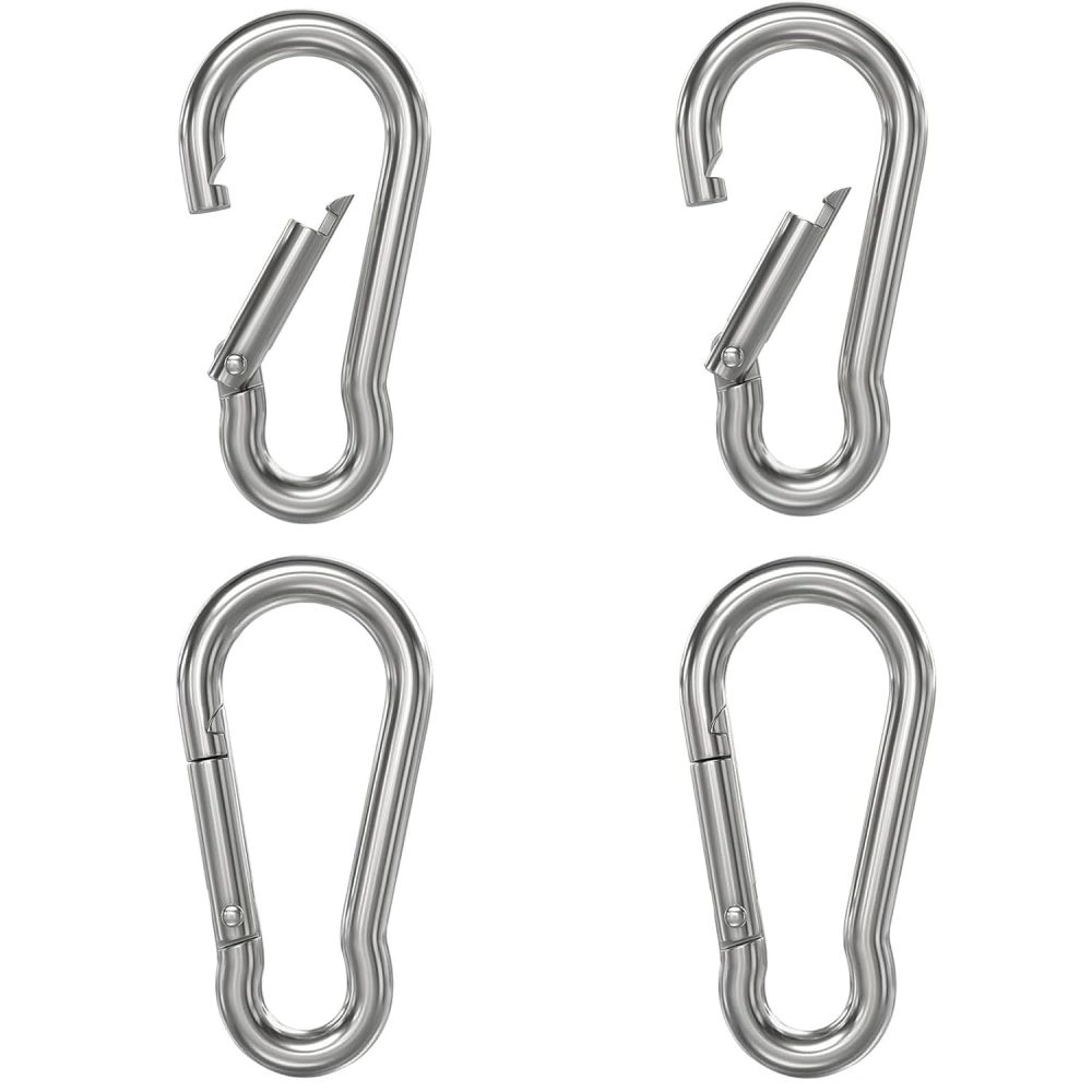 123$$34 Stainless Steel Carabiner Clip Spring Snap Hook Hook Heavy Duty Carabiner Clips For Keychain Outdoor, Climbing, Camping, Hiking, Traveling Snaps