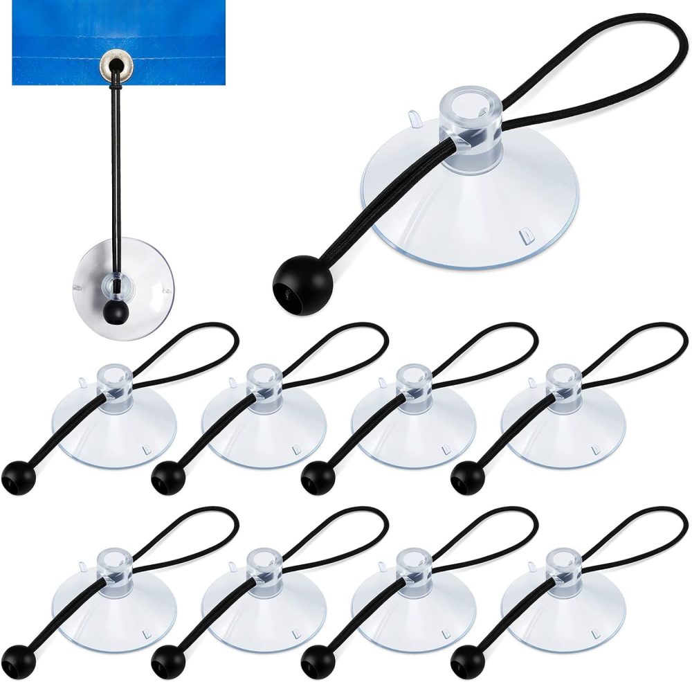 123$$10 Sets Suction Cup Tie Downs Heavy Duty Large Boat Covers Suction Cup With Elastic Ball Ropes Ties Hang Suction Cup For Cat Crap Camping Tent Tarps Trunk Fishing Rods Flashlights Tarps & Tie-Downs