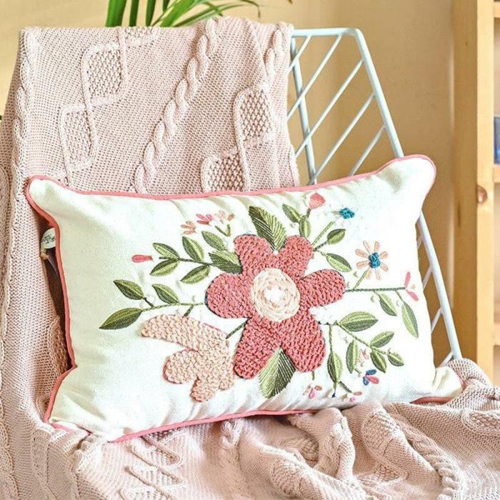 Bouquet Cushion Cover  |   Embroidered Cushions Cushion Covers Embroidered Cushions