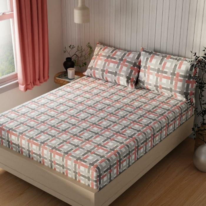 Farzeda Checkered Bedsheet  |   Geometric Bedsheets Bedsheets Geometric Bedsheets