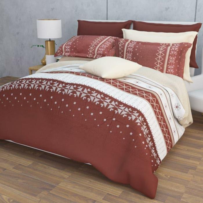 Mazaya Stripe Bedsheet  |   Geometric Bedsheets Bedsheets Brown, White