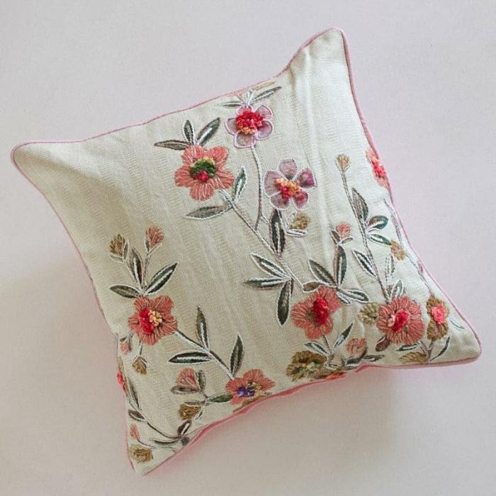 Zoey Hand Embroidered Cushion Cove  |   Embroidered Cushions Cushion Covers Embroidered Cushions