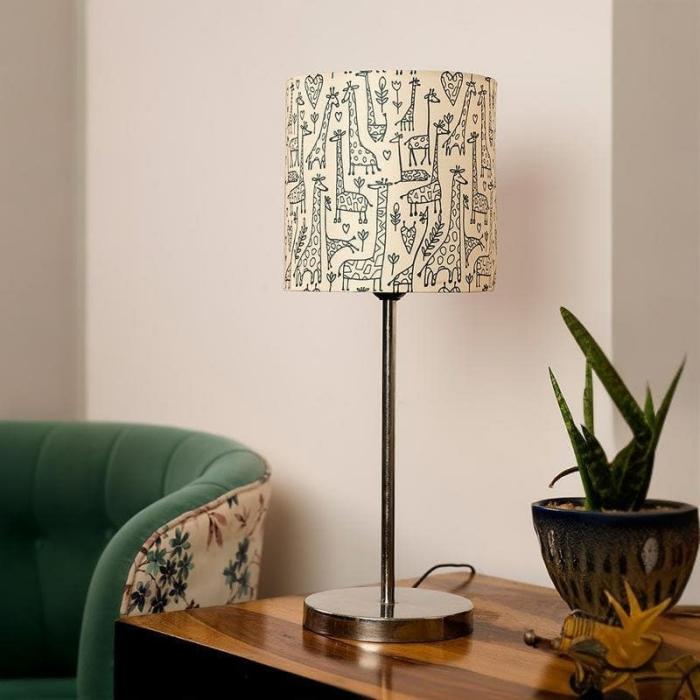 Tall Tales Metal Chrome Table Lamp  |   Table Lamps Lamps & Lighting Beige, Black